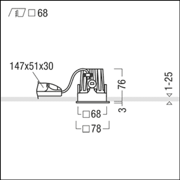 PANOS INF Q68WW 11W 930 LDO AL WH - LED ceiling-recessed luminaire image 3