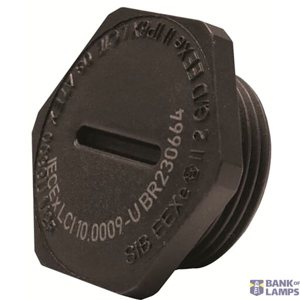 Plug Hexagonal with sealing Flat ATEX EXE Polycarbonate PG32 Black RAL image 2