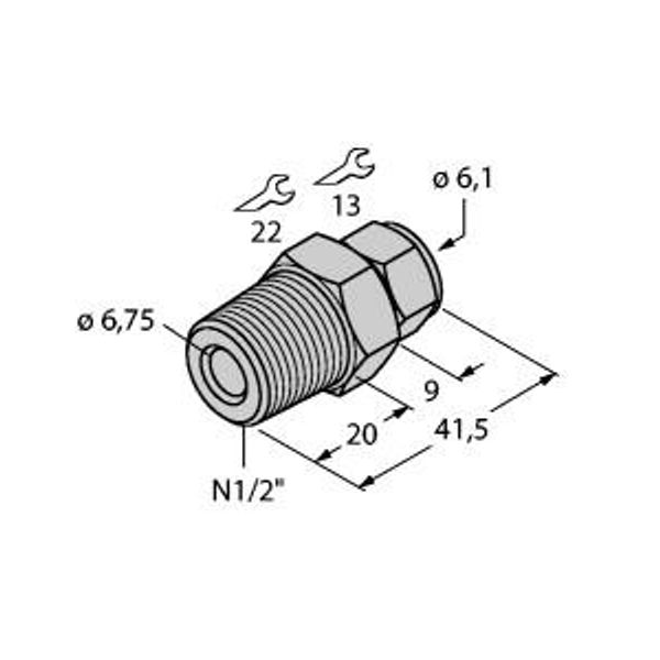 Accessories Compression Fitting   CF-M-6-N1/2-A4 image 1