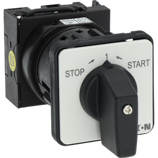 T0-1-15362/EZ ON-OFF button, T0, 20 A, center mounting, 1 contact unit(s), Contacts: 2, 45 °, momentary, With 0 (Off) position, with spring-return, STOP>I image 33