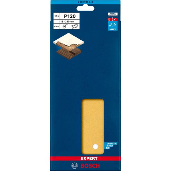 EXPERT C47 Sandpaper with 14 holes for Orbital Sanders 115 x 28 mm, G 12 1-pc image 2