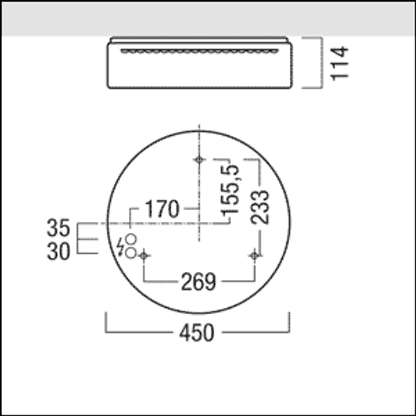 PERLUCE O LED3800-840 D450 LDE IP50 WH - diff. lum. with opal diffuser image 3