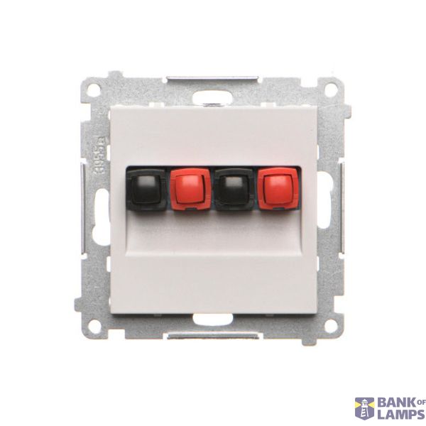 Double loudspeaker socket, module, light gray matt image 1