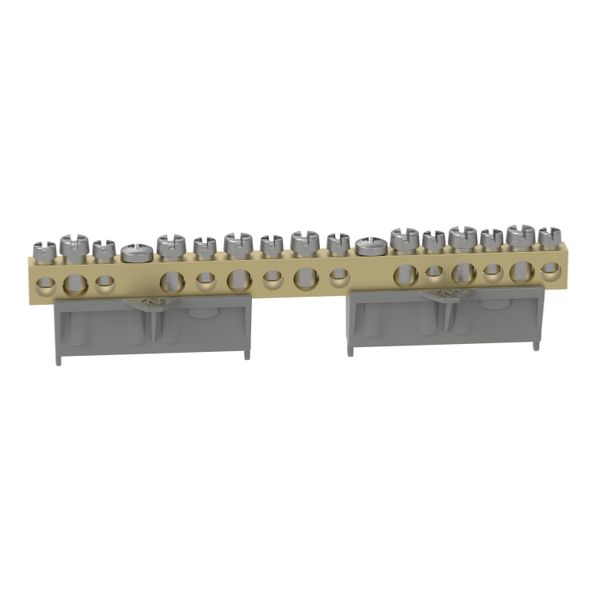 PRACTIBOX S 15 HOLES BRASS EARTH AND NEUTRAL TERMINAL BLOCKS image 1