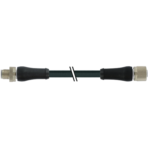 M12 Power male 0° / female 0° L-cod. PUR 5x2.5 bk UL/CSA+drag ch. 5m image 1