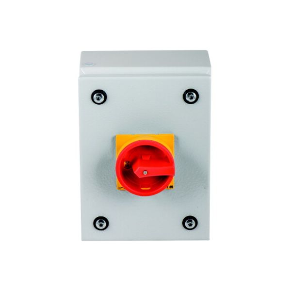 T0-1-8200/SE1/SVB Main switch, T0, 20 A, surface mounting, 1 contact unit(s), 1 pole, Emergency switching off function, With red rotary handle and yellow locking ring, image 2