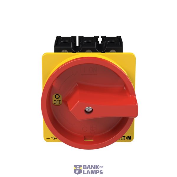 P3 Main switch, 80 A,Rear mounting, 3 pole, Form V/SVB, Red, Door coup image 3
