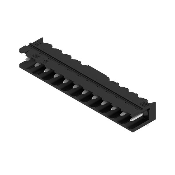 PCB plug-in connector, male header, open side, THT/THR solder connection, 5.00 mm, Number of poles: 12, 90°, Solder pin length (l): 3.2 mm, tinned, black, Box image 3