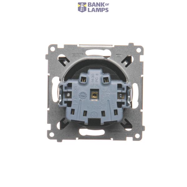 Double socket outlet without earthing, with shutters, black matt, 16A image 1