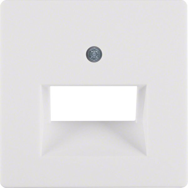 Centre plate for FCC soc. out. 2gang, Q.1/Q.3, p. white velvety image 2