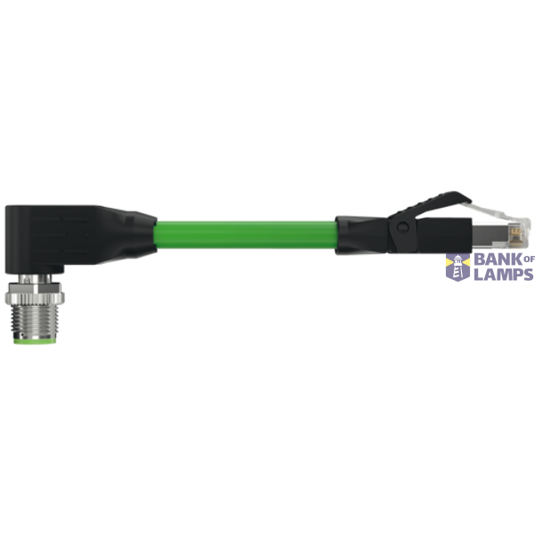 M12 male 90° X-cod. / RJ45 male 0° shielded PUR 4x2xAWG26 shielded gn  image 4