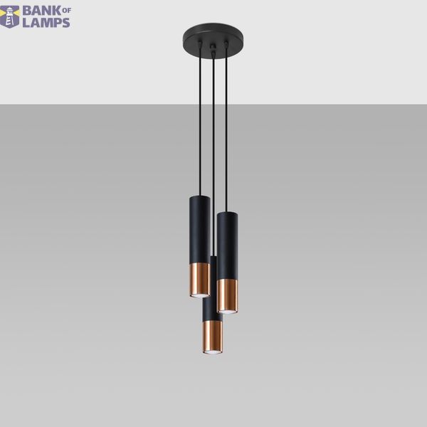 LOOPEZ 3P HANGING LAMP BLACK/COPPER GU10 3X40W IP20 image 3