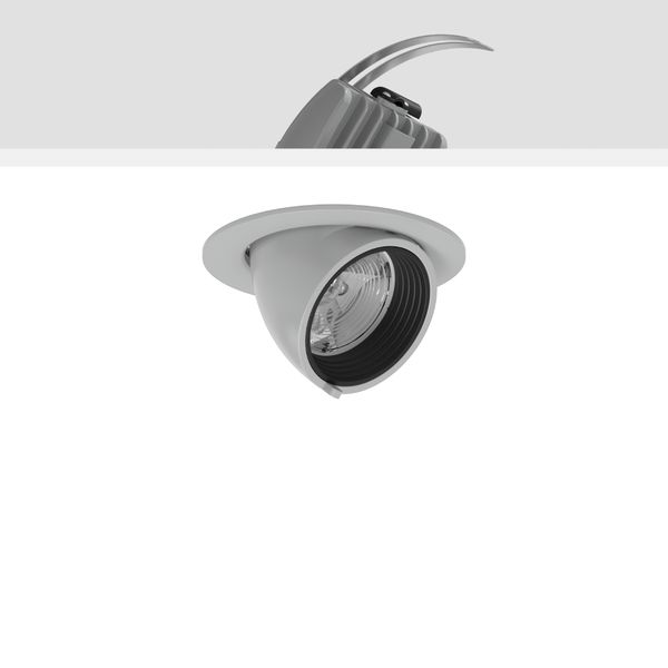 GOLAS mini, 29 W, 3050 lm, 935, silver, on/off Recessed projectors, D  image 1