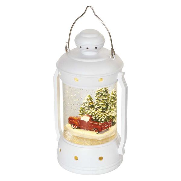 LED Christmas lantern, 19.5 cm, 3x AA, indoor, warm white, timer image 1