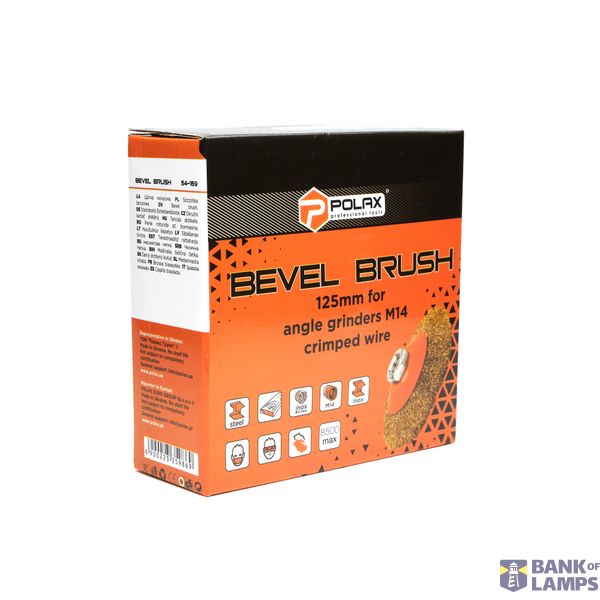Bevel brush Trapezoid  M14,125mm (crimped wire) image 2