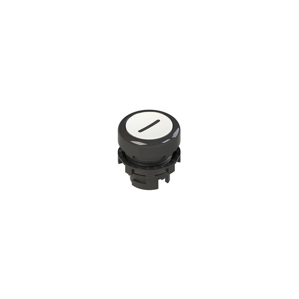 Spring-return white flush pushbutton with marking image 1