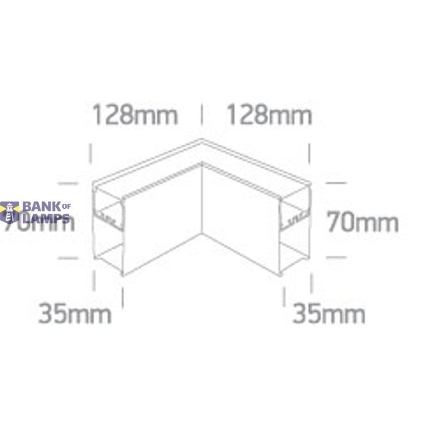 WHITE UGR19 LED CORNER 14W CCTV PV FOR 38150A 38151A 230V image 2