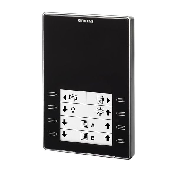 QMX3.P02-1BSC - Room operator unit KNX with temperature sensor, configurable touchkeys, LED display, black image 1
