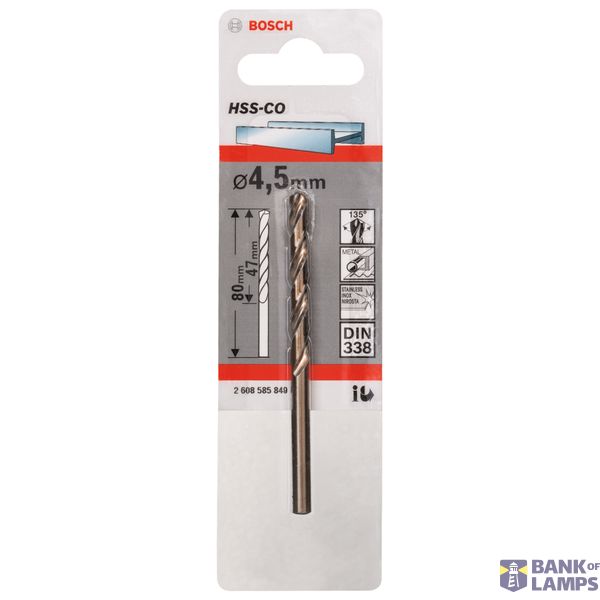 Metal drill bits HSS-Co, DIN 338 4,5 x 47 x 80 mm 1 pcs. image 2