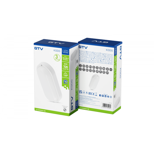 LED luminaire KODO, 8 W, 720 lm, AC175-260V, 4000K, PF>0.5, Ra≥80, IP54, IK08, oval, white image 3