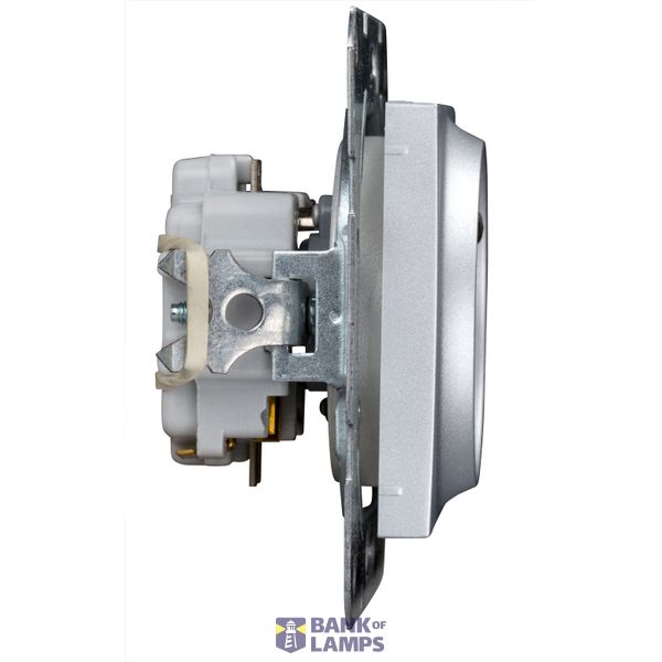 Pin socket outlet, screw clamps, silver image 1