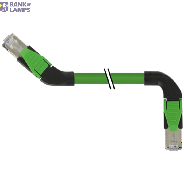 RJ45 male 45° right /RJ45 male 90° right shielded PUR 1x4xAWG22 gn 2m image 1