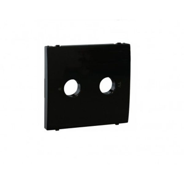 COVER PLATE FOR R - TV SOCKETS BLACK image 1