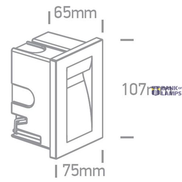 WHITE WALL RECESSED 3,6W WW IP65 100-240V image 2