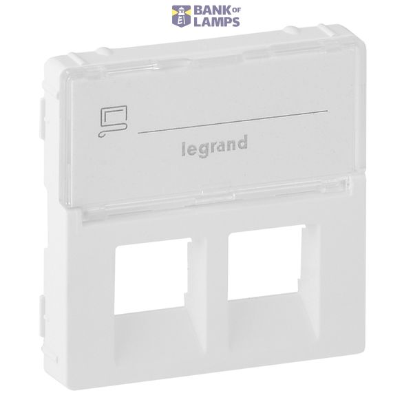 Cover plate Valena Life -double RJ45/RJ45+RJ11 socket -with label holder -white image 2