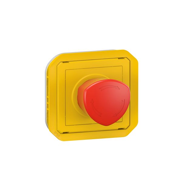 PLEXO EMERGENCY STAY PUSH MUSHROOM HEAD PUSH-TURN - YELLOW - MECHANISM image 1