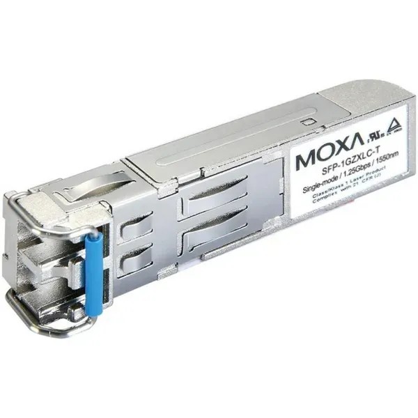 MOXA – SFP-1GZXLC-T – SFP module with 1 1000BaseZX port with LC connector for 80 km transmission image 1