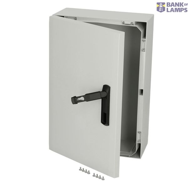 Polycarbonate enclosure, 600x400x210mm, fitted with Mounting plate image 1