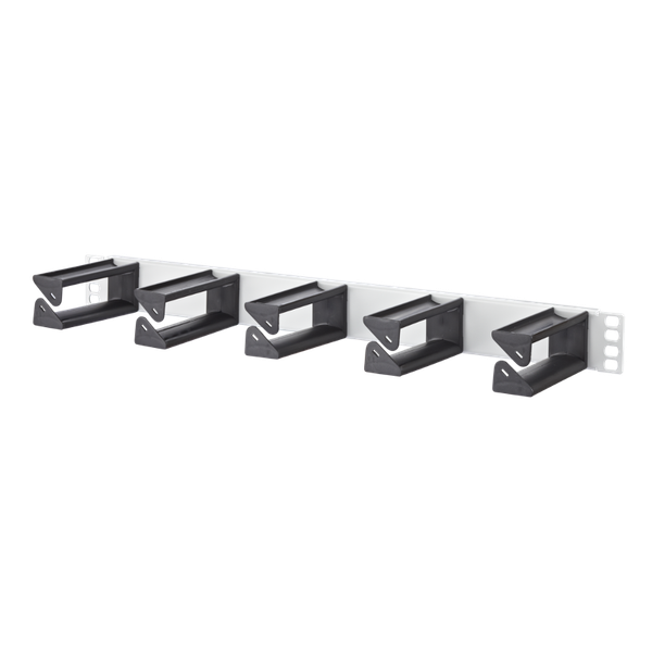Cable manager 19 inches/1RU 100 mm RAL 7035 grey image 3