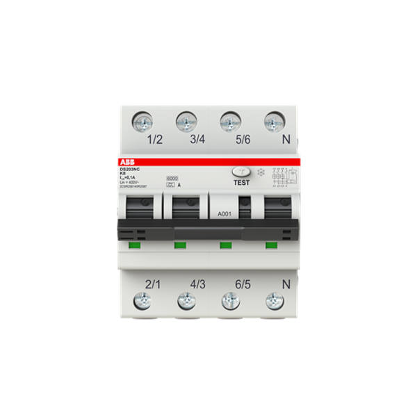 DS203NC K8 A100 RCBO Icn = 6,000 A according to IEC/EN 61009-1 image 1
