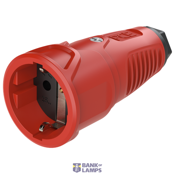 Red rubber socket 16A 230V SCH image 2