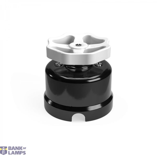 Switch/Diverter in black porcelain with knob image 2