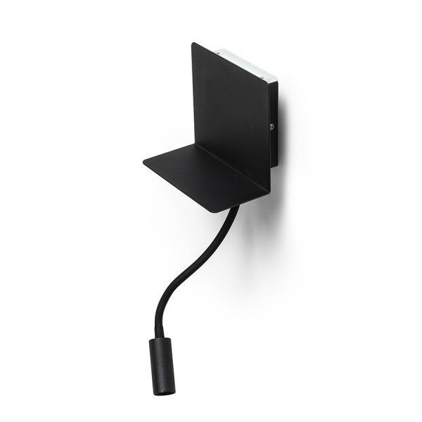 ROSTAM wall with USB black 230V LED 2x3W 3000K image 1