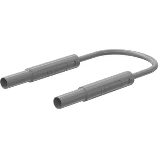 Safety measuring lead with (4 mm lamella plug, straight) to (4 mm lamella plug, straight), 1.5 m, gray, silicone, 2.5 mm², CAT IV, 66.1043-15028 image 1