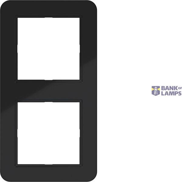 Cover frame double, C.1, night black glossy image 1