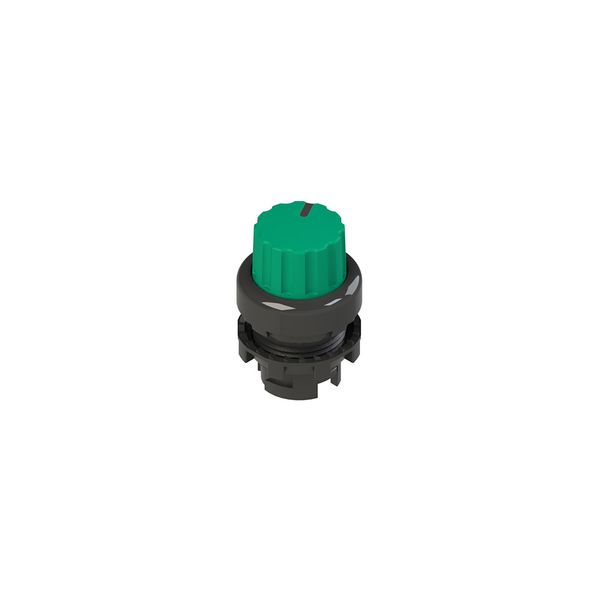 Illuminated knob selector, 2 positions green with marking image 1