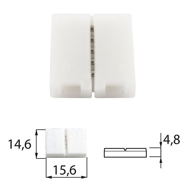 Connector for RGB LED strips, 10 mm wide, 4 pins image 1
