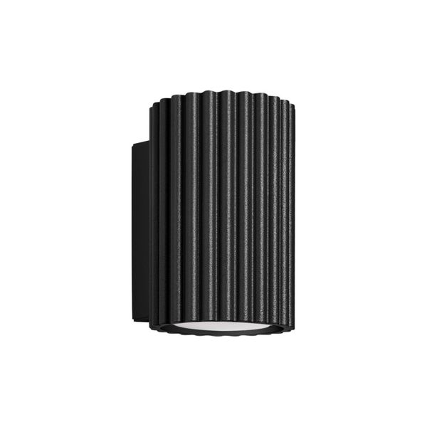 STYLISH BLACK WALL LAMP FOR HALLWAY FROM THE CARBON SERIES, GROOVED, GU10 LAMPSHADE image 1