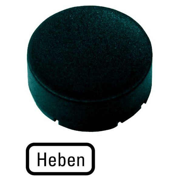 M22-XDH-S-D17 Button plate, raised black, raised image 1