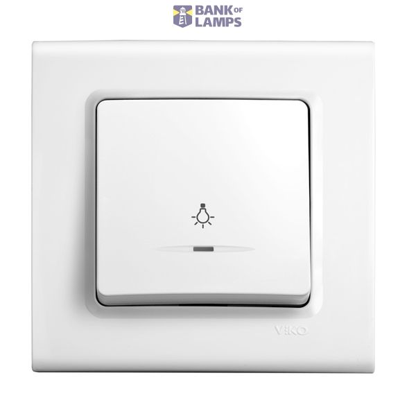 Linnera-Rollina Q C Illuminated Light Switch White image 1