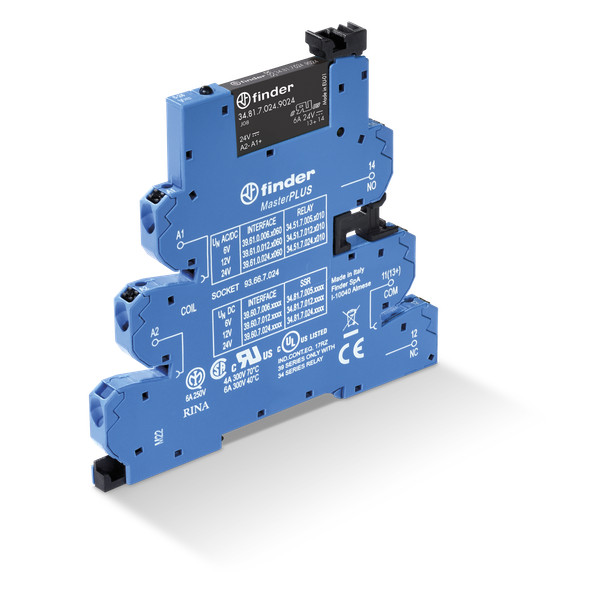 Rel. interface SSR MasterPLUS Push-IN In.125VDC 1S/SEN/Out.6A/24VDC (39.60.7.125.9024) image 1