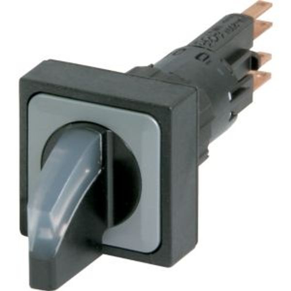 Q25LWK3R-WS Illuminated selector switch actuator, maintained, 45° 45°, 25 — 25 mm, 3 positions, With thumb-grip, White, with VS anti-rotation tab, without light e image 1
