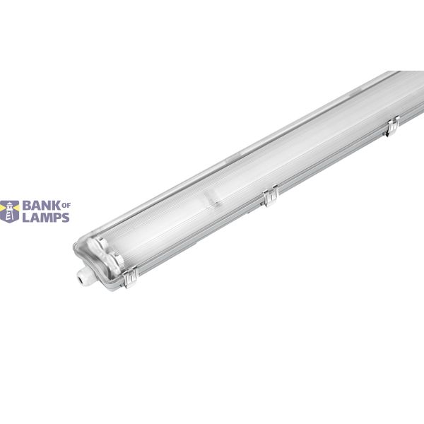 Tri-Proof Light Fixture 1500, IP65, Grey Base, Transparent Cover, Metal Board 1568×92×56mm image 1