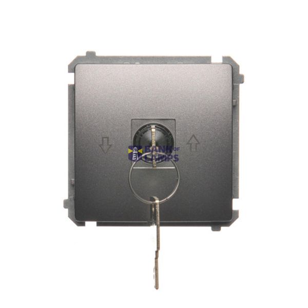 Roller blond switch with key, Inox, metallized, 5A image 1