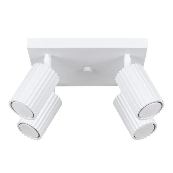 MODERN CEILING LAMP WHITE CARBON REFLECTORS ON A ROSECAKE FOR DINING ROOM image 1