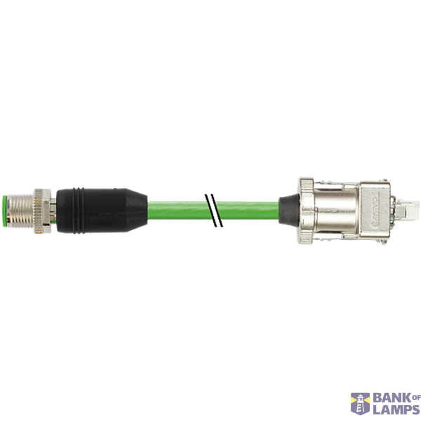 M12 male 0° A-cod. shielded / Drive Cliq IP67 PUR 0.20+0.38 gn 5.4m image 2